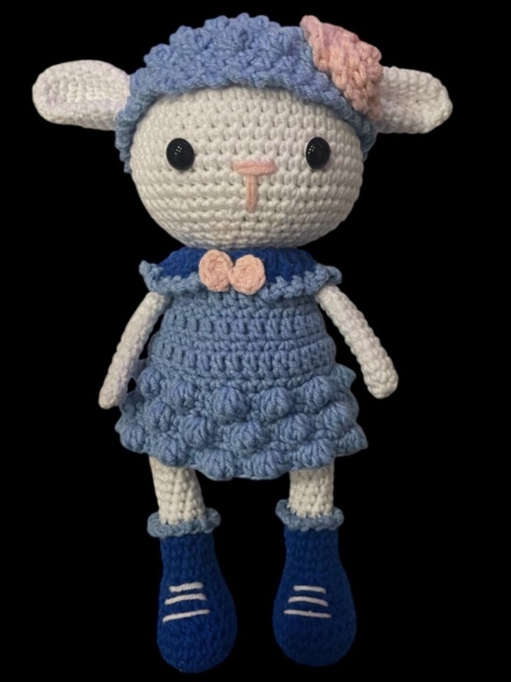 Lily the lamp hand made crochet doll, 8.5” tall